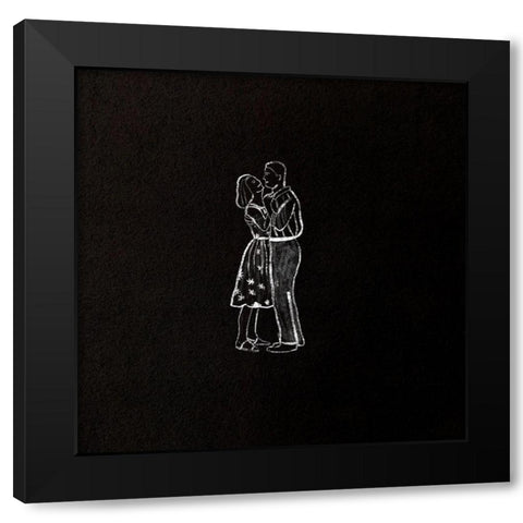 Dancing Couple Black Modern Wood Framed Art Print by Singleton, Ashley