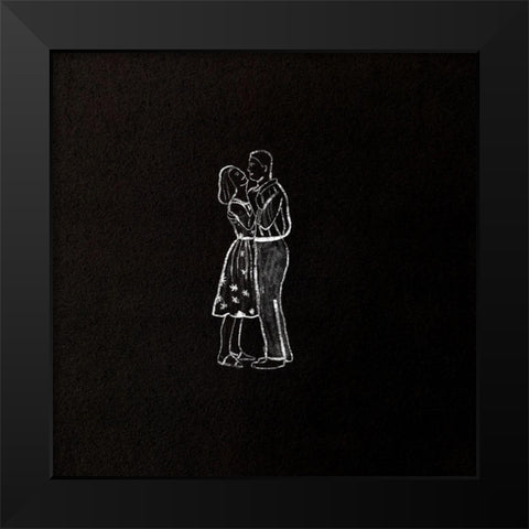 Dancing Couple Black Modern Wood Framed Art Print by Singleton, Ashley