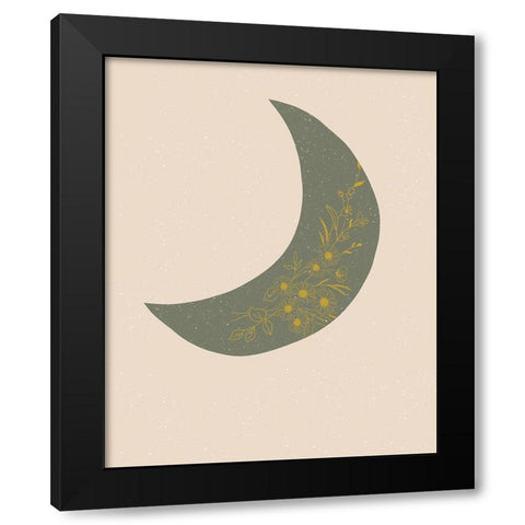 Moon Black Modern Wood Framed Art Print by Singleton, Ashley