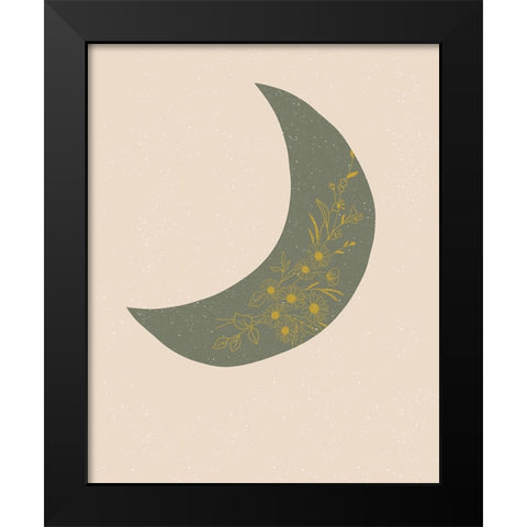 Moon Black Modern Wood Framed Art Print by Singleton, Ashley