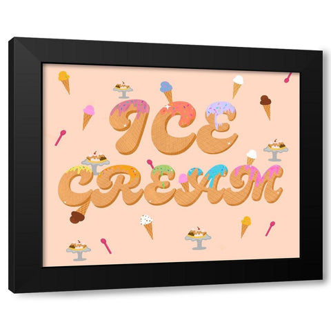 Ice Cream Black Modern Wood Framed Art Print with Double Matting by Singleton, Ashley