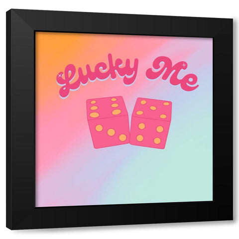 Lucky Dice Black Modern Wood Framed Art Print by Singleton, Ashley