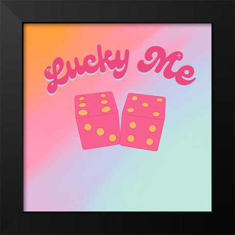 Lucky Dice Black Modern Wood Framed Art Print by Singleton, Ashley
