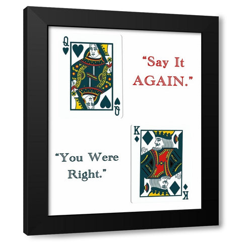 King and Queen II Black Modern Wood Framed Art Print by Singleton, Ashley