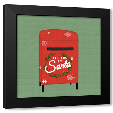 Christmas Mailbox Black Modern Wood Framed Art Print with Double Matting by Singleton, Ashley
