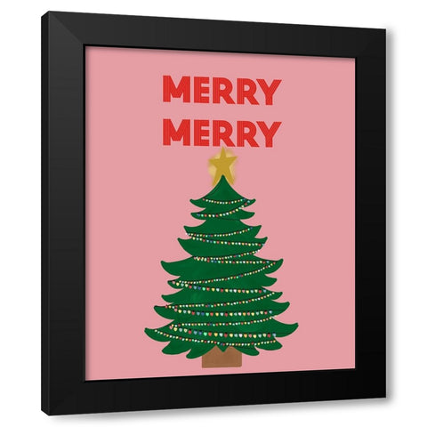 Merry Merry Black Modern Wood Framed Art Print by Singleton, Ashley