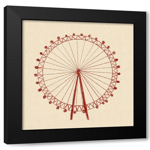 London Eye Black Modern Wood Framed Art Print with Double Matting by Singleton, Ashley