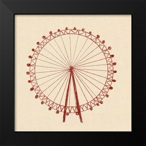 London Eye Black Modern Wood Framed Art Print by Singleton, Ashley