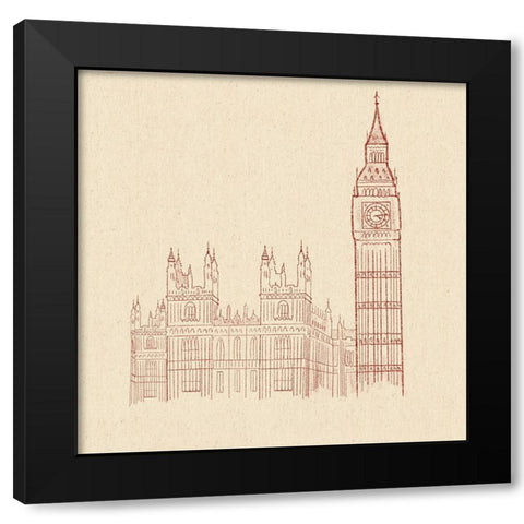 Big Ben Black Modern Wood Framed Art Print with Double Matting by Singleton, Ashley