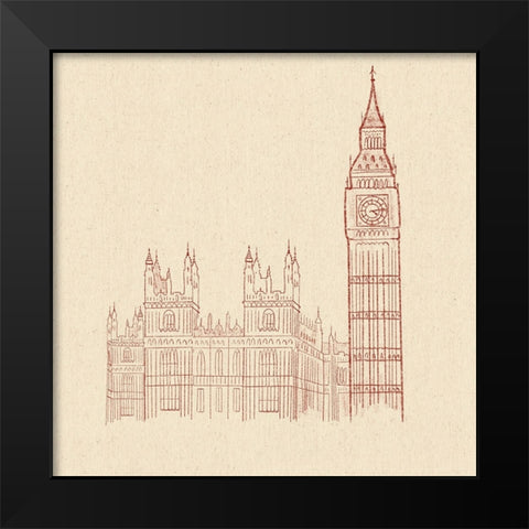 Big Ben Black Modern Wood Framed Art Print by Singleton, Ashley