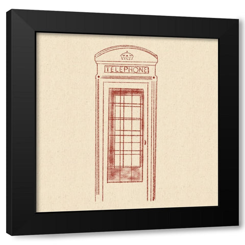 Phone Booth Black Modern Wood Framed Art Print with Double Matting by Singleton, Ashley