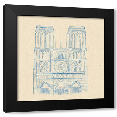 Notre Dame Black Modern Wood Framed Art Print with Double Matting by Singleton, Ashley