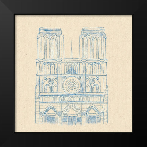 Notre Dame Black Modern Wood Framed Art Print by Singleton, Ashley