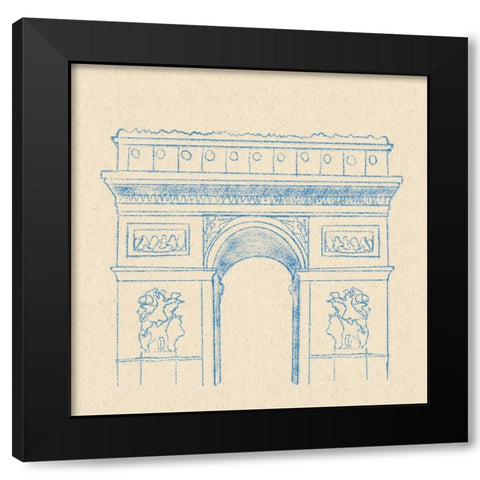 Arc de Triomphe Black Modern Wood Framed Art Print with Double Matting by Singleton, Ashley