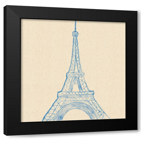 Eiffel Tower Black Modern Wood Framed Art Print with Double Matting by Singleton, Ashley