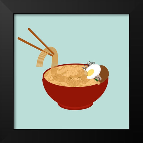 Pho Black Modern Wood Framed Art Print by Singleton, Ashley