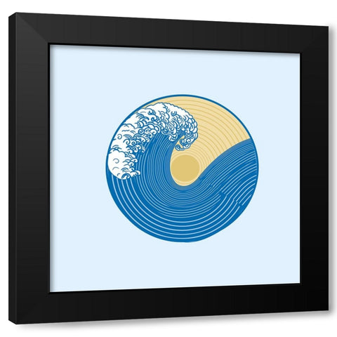 Wave Black Modern Wood Framed Art Print with Double Matting by Singleton, Ashley