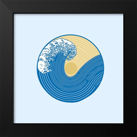Wave Black Modern Wood Framed Art Print by Singleton, Ashley