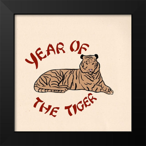 Year of the Tiger II Black Modern Wood Framed Art Print by Singleton, Ashley