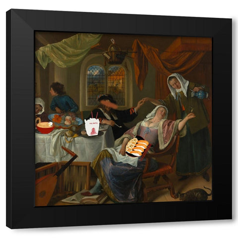 Takeout II Black Modern Wood Framed Art Print with Double Matting by Singleton, Ashley