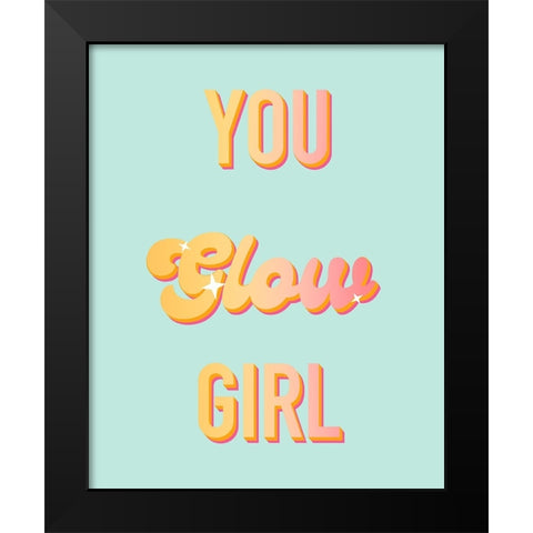 You Glow Girl Black Modern Wood Framed Art Print by Singleton, Ashley
