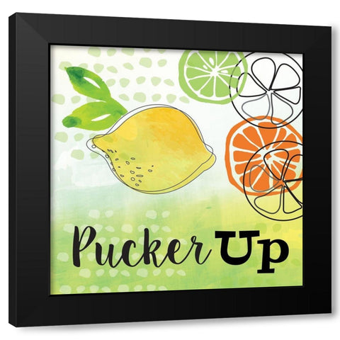 Pucker Up Black Modern Wood Framed Art Print with Double Matting by ND Art