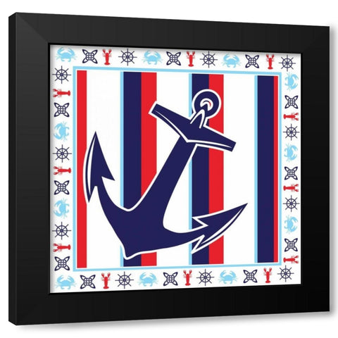 Ahoy IX Black Modern Wood Framed Art Print by ND Art and Design