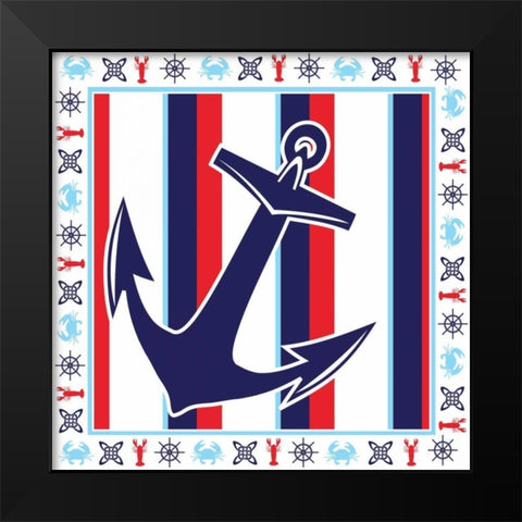 Ahoy IX Black Modern Wood Framed Art Print by ND Art and Design