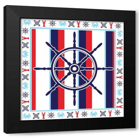 Ahoy XIII Black Modern Wood Framed Art Print with Double Matting by ND Art and Design
