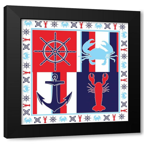 Ahoy XIV Black Modern Wood Framed Art Print by ND Art and Design