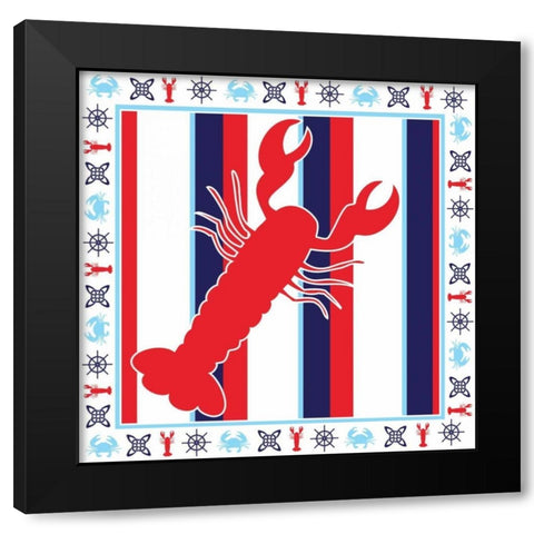 Ahoy XVI Black Modern Wood Framed Art Print with Double Matting by ND Art and Design