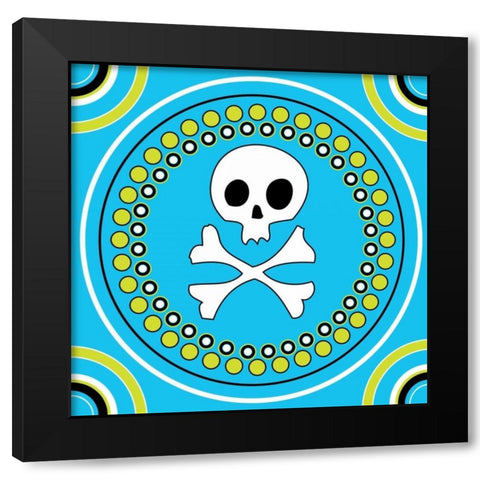 Angst Cerulean V Black Modern Wood Framed Art Print with Double Matting by ND Art and Design