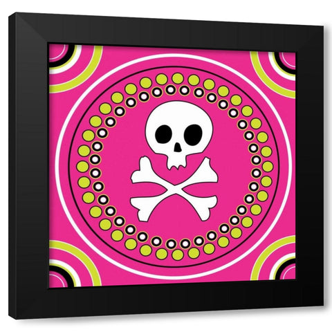 Angst Magenta V Black Modern Wood Framed Art Print with Double Matting by ND Art and Design