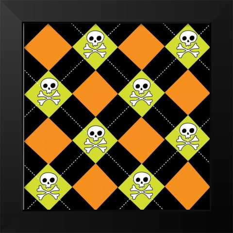 Angst Pumpkin IV Black Modern Wood Framed Art Print by ND Art and Design
