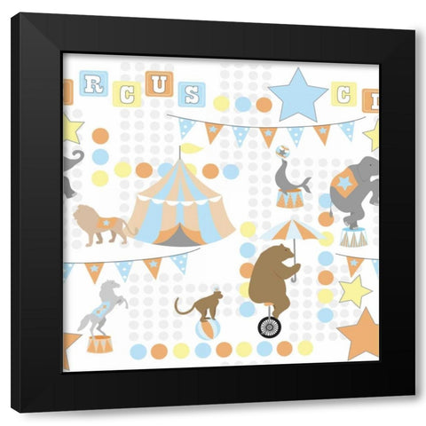 Baby Big Top V Blue Black Modern Wood Framed Art Print with Double Matting by ND Art and Design