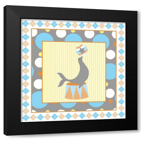 Baby Big Top VI Blue Black Modern Wood Framed Art Print by ND Art and Design