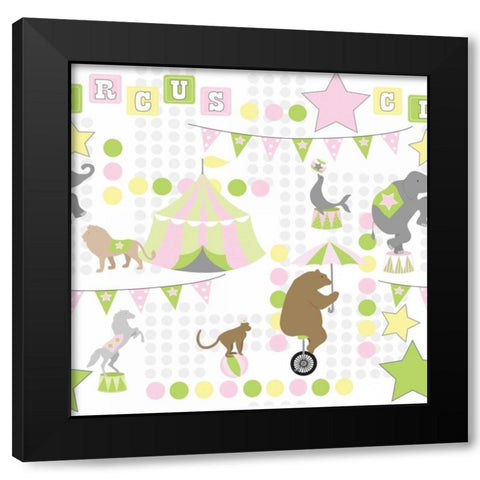 Baby Big Top V Pink Black Modern Wood Framed Art Print by ND Art and Design