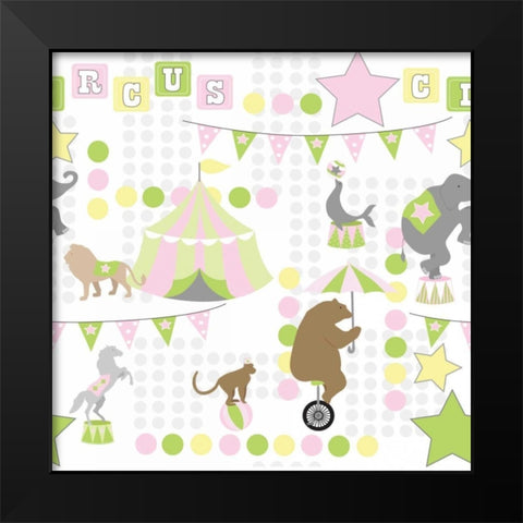 Baby Big Top V Pink Black Modern Wood Framed Art Print by ND Art and Design