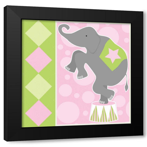 Baby Big Top IX Pink Black Modern Wood Framed Art Print by ND Art and Design