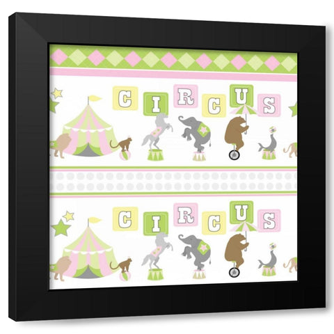 Baby Big Top XII Pink Black Modern Wood Framed Art Print with Double Matting by ND Art and Design