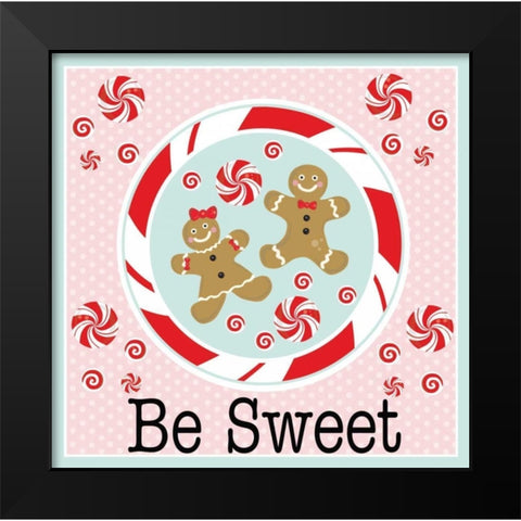 Be Sweet VI Black Modern Wood Framed Art Print by ND Art and Design