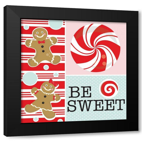 Be Sweet IX Black Modern Wood Framed Art Print with Double Matting by ND Art and Design