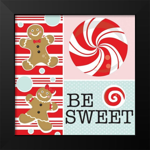 Be Sweet IX Black Modern Wood Framed Art Print by ND Art and Design