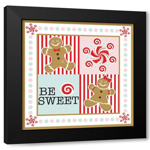 Be Sweet XI Black Modern Wood Framed Art Print by ND Art and Design