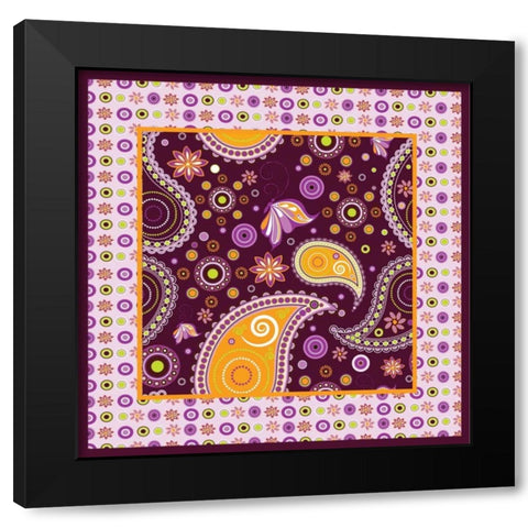 Boho Chic Amethyst X Black Modern Wood Framed Art Print with Double Matting by ND Art and Design