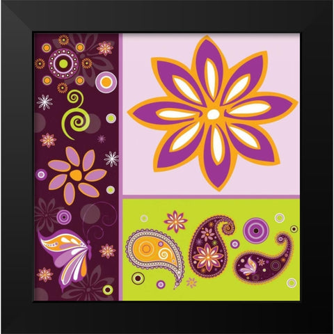 Boho Chic Amethyst XI Black Modern Wood Framed Art Print by ND Art and Design