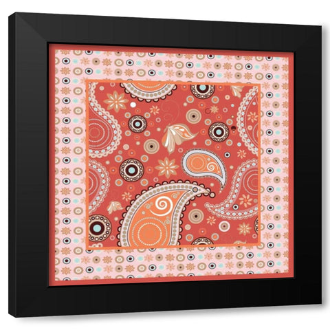 Boho Chic Rust X Black Modern Wood Framed Art Print by ND Art and Design