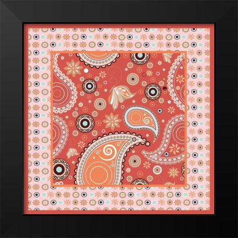 Boho Chic Rust X Black Modern Wood Framed Art Print by ND Art and Design