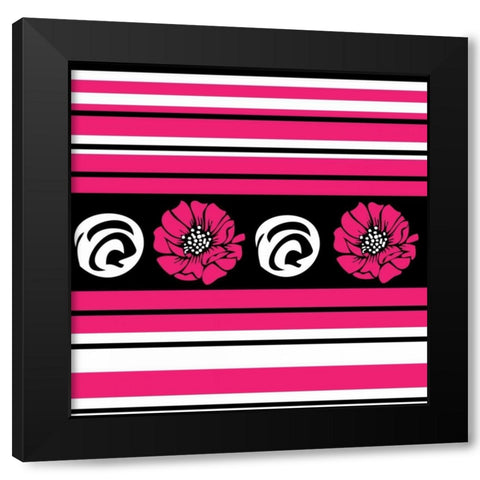 Bold Pink Flower II Black Modern Wood Framed Art Print by ND Art and Design