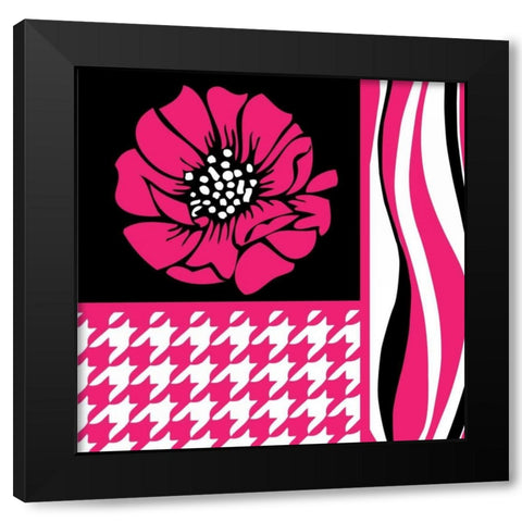 Bold Pink Flower IX Black Modern Wood Framed Art Print with Double Matting by ND Art and Design